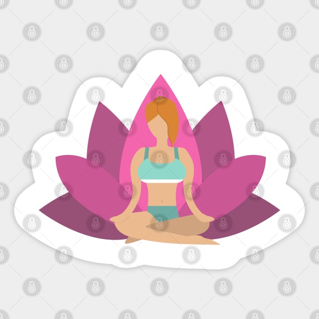 Meditating woman Sticker by Relaxing Positive Vibe